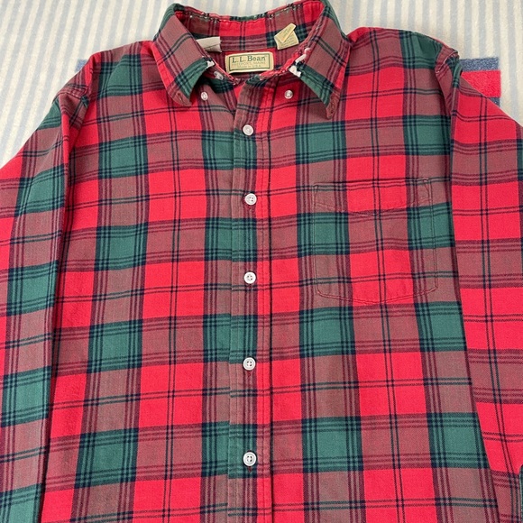 Vintage distressed L.L. Bean flannel button down shirt - Picture 3 of 6
